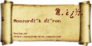 Moszurák Áron névjegykártya